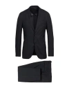 Lardini Man Suit Black Size 38 Polyester, Wool, Elastane In Black