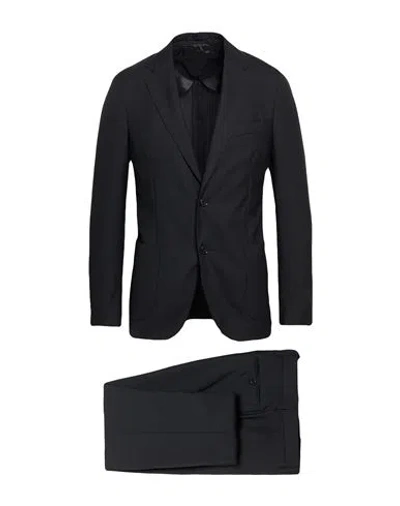 Lardini Man Suit Black Size 38 Polyester, Wool, Elastane