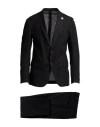 Lardini Man Suit Black Size 40 Cotton, Polyamide