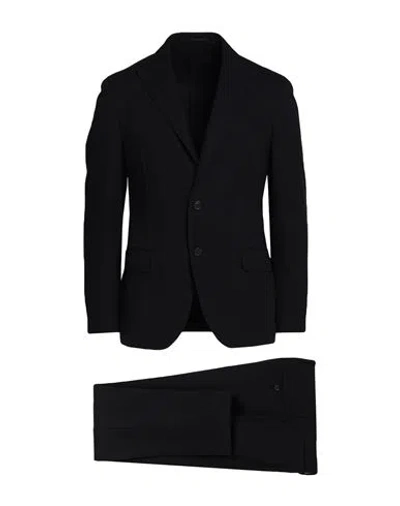 Lardini Man Suit Black Size 40 Cotton, Wool, Polyamide