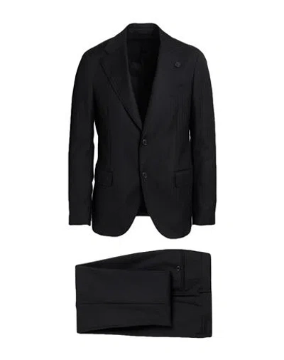 Lardini Man Suit Black Size 40 Wool