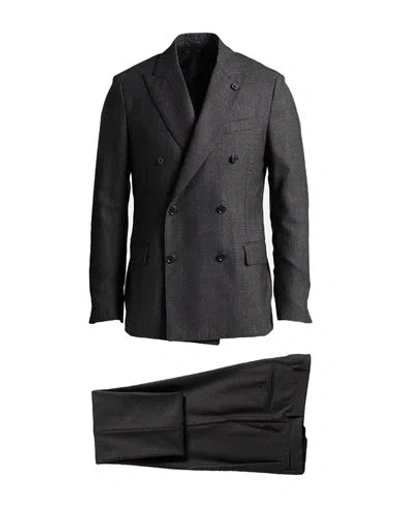 Lardini Man Suit Black Size 42 Cotton In Gray