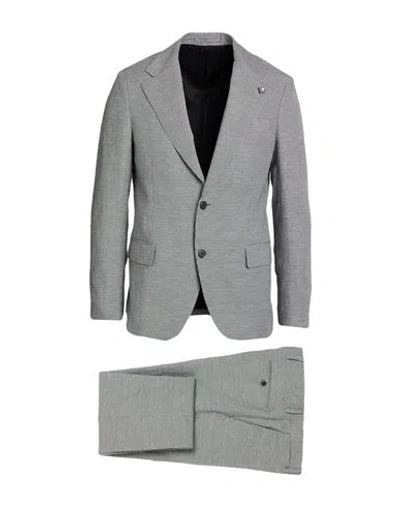 Lardini Man Suit Black Size 40 Linen, Polyester