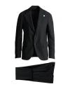 Lardini Man Suit Black Size 42 Polyester, Wool, Elastane In Black