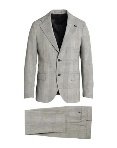 Lardini Man Suit Black Size 42 Wool