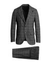 Lardini Man Suit Black Size 42 Wool In Black