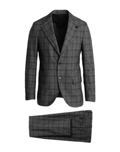 Lardini Man Suit Black Size 42 Wool