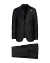Lardini Man Suit Black Size 42 Wool