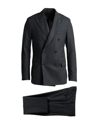 Lardini Man Suit Black Size 42 Wool
