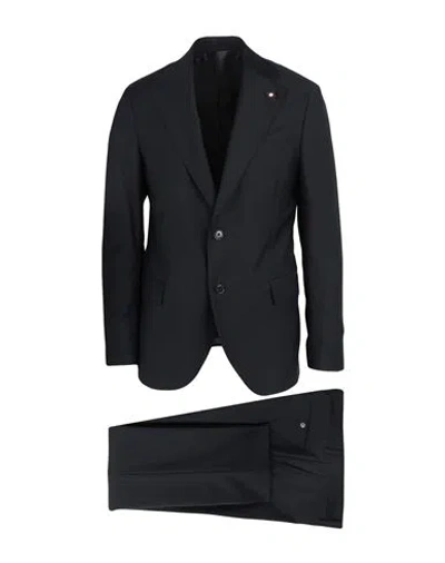 Lardini Man Suit Black Size 42 Wool