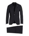 Lardini Man Suit Black Size 44 Polyester, Virgin Wool, Elastane In Black