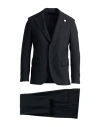 Lardini Man Suit Black Size 44 Wool, Polyester, Elastane In Black