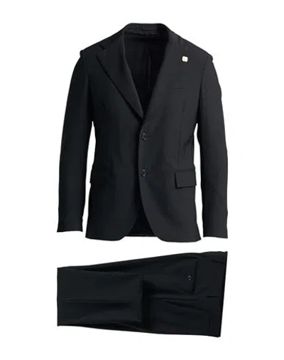 Lardini Man Suit Black Size 44 Polyester, Wool, Elastane