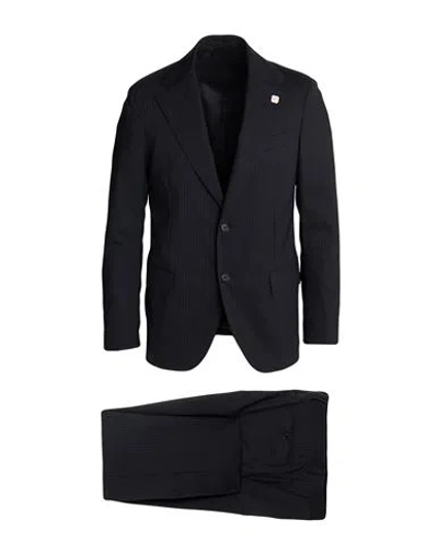 Lardini Man Suit Black Size 44 Wool