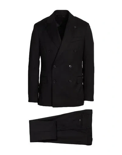 Lardini Man Suit Black Size 44 Wool