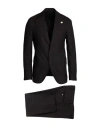 Lardini Man Suit Black Size 44 Wool, Polyester, Elastane In Black