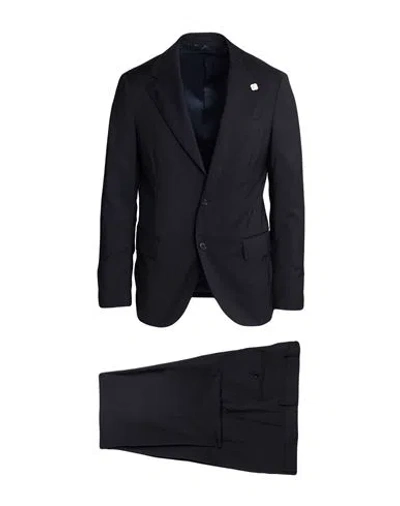 Lardini Man Suit Black Size 44 Wool, Polyester