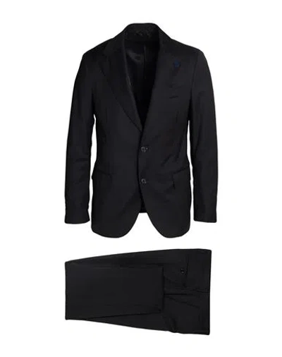 Lardini Man Suit Black Size 46 Wool