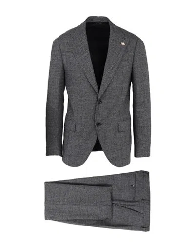Lardini Man Suit Black Size 46 Wool, Polyester