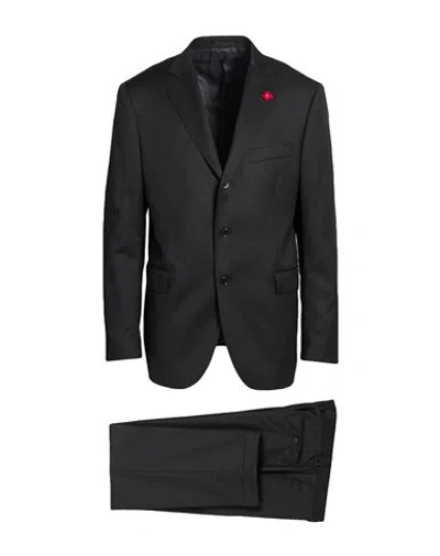 Lardini Man Suit Black Size 52 Wool