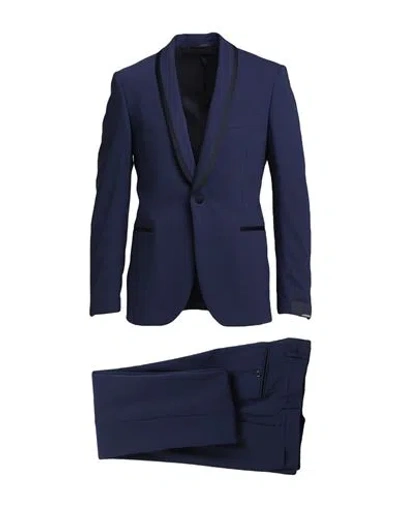 Lardini Man Suit Blue Size 36 Wool, Mohair Wool, Elastane