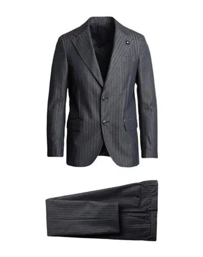 Lardini Man Suit Blue Size 44 Cotton