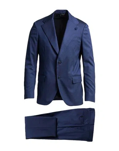 Lardini Man Suit Blue Size 44 Wool, Cotton, Elastane