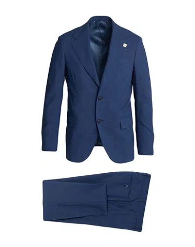 Lardini Man Suit Blue Size 44 Wool, Viscose, Polyester, Elastane