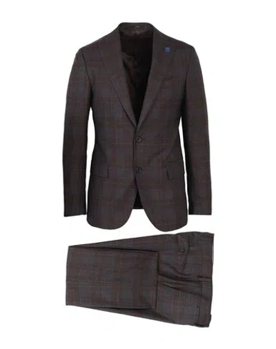 Lardini Man Suit Brick Red Size 46 Wool