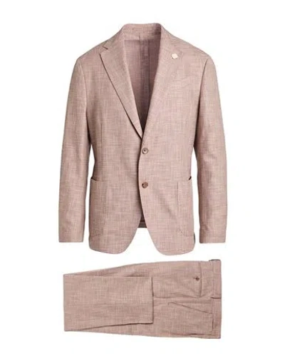 Lardini Man Suit Brick Size 40 Cotton, Wool, Silk