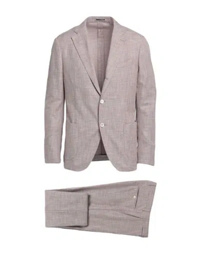 Lardini Man Suit Brick Size 40 Cotton, Wool, Silk In Red