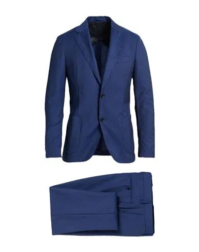 Lardini Man Suit Bright Blue Size 42 Wool