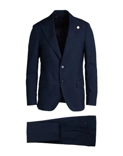 Lardini Man Suit Bright Blue Size 44 Wool