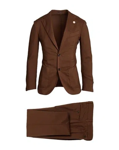 Lardini Man Suit Brown Size 36 Wool