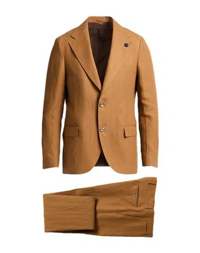 Lardini Man Suit Brown Size 42 Cotton