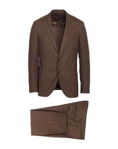 Lardini Man Suit Brown Size 44 Wool