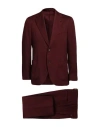 Lardini Man Suit Burgundy Size 46 Wool In Red