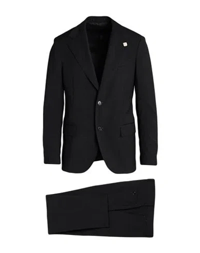 LARDINI LARDINI MAN SUIT CHARCOAL SIZE 42 POLYESTER, WOOL, ELASTANE
