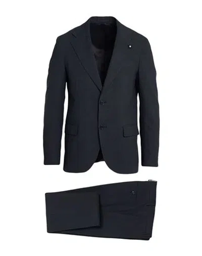 Lardini Man Suit Charcoal Size 42 Virgin Wool, Linen, Elastane