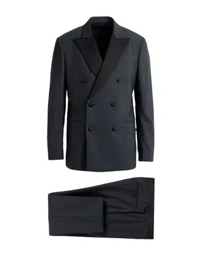 Lardini Man Suit Charcoal Size 42 Wool, Elastane In Gray