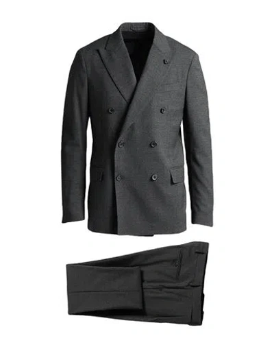 Lardini Man Suit Charcoal Size 44 Polyamide, Wool, Elastane In Black