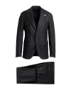 Lardini Man Suit Charcoal Size 44 Wool In Black