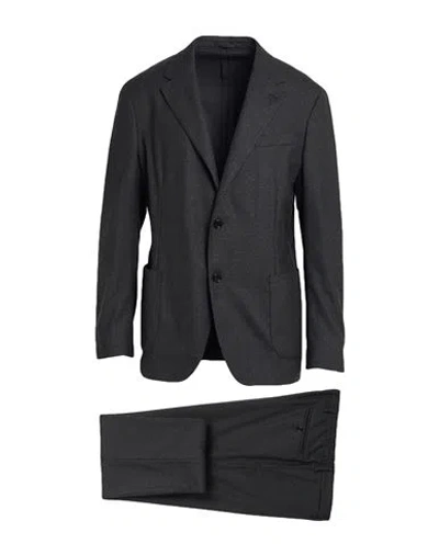 Lardini Man Suit Charcoal Size 44 Wool, Polyester, Elastane In Gray