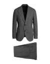 Lardini Man Suit Charcoal Size 46 Wool, Polyester In Gray