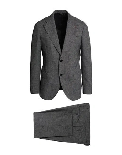Lardini Man Suit Charcoal Size 46 Wool, Polyester In Gray