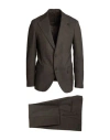 Lardini Man Suit Chocolate Brown Size 44 Polyester, Cotton, Wool, Elastane