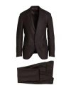 Lardini Man Suit Dark Brown Size 42 Virgin Wool