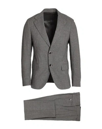 Lardini Man Suit Grey Size 40 Wool, Viscose, Polyester, Elastane In Gray