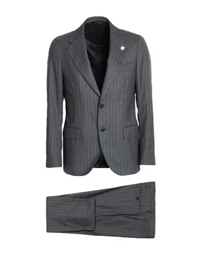 Lardini Man Suit Grey Size 42 Wool In Grey