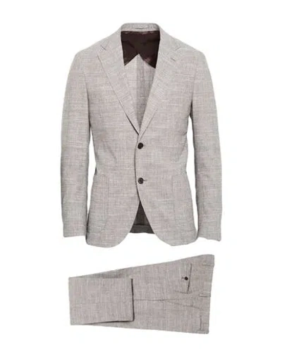 Lardini Man Suit Grey Size 42 Wool, Cotton, Linen, Elastane In Gray
